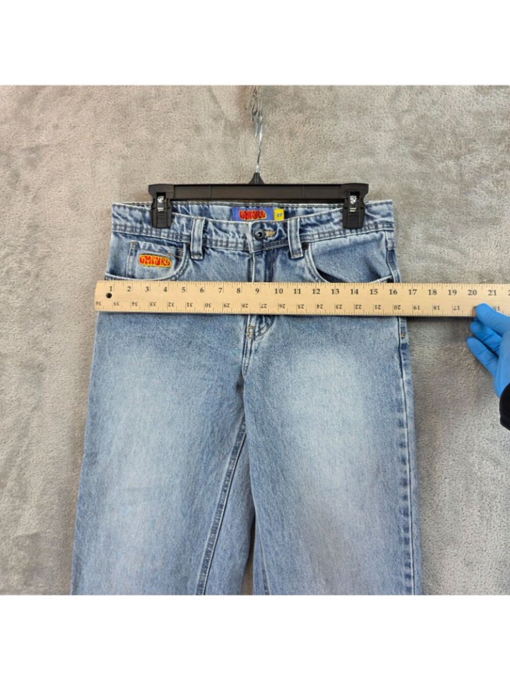 Empyre Jeans Youth 27 Blue Straight Loose Skate Adjustable Waist 100% Cotton - Picture 8 of 13